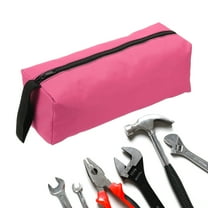 Uxcell Zipper Utility Tool Bag 11.8x4x4 Inch Multi-purpose Oxford Cloth Tote Tool Pouch Small Organize Bags, Pink