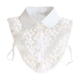 thumbnail image 1 of GOOHOCHY Cuello de blusa con cuello desmontable y escote floral para mujer, accesorio de moda de algodón con encaje falso (blanco), 1 of 8