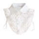 thumbnail image 1 of Cuello de blusa con cuello desmontable y escote floral para mujer, accesorio de moda de algodón con encaje falso (blanco), 1 of 7