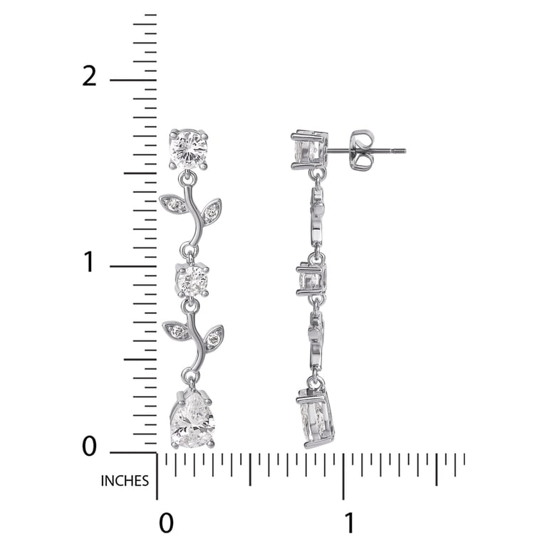 Believe by Brilliance Silver Twig Dangle Earrings photo 3