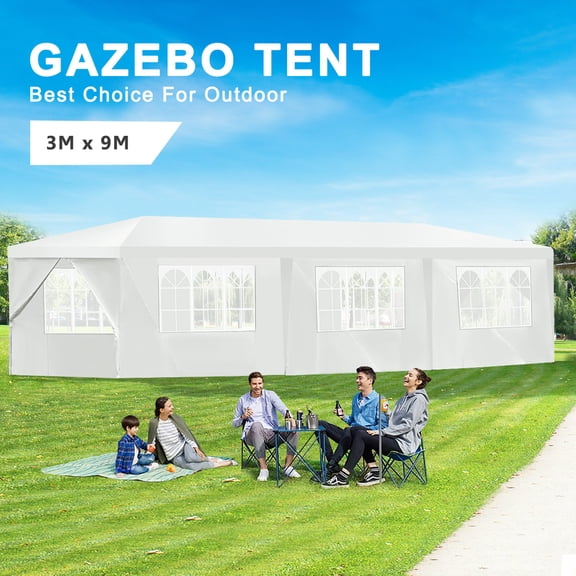 Gymax 10'x30' Wedding Tent Outdoor Party Canopy Events White
