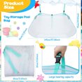thumbnail image 2 of Triani Pool Storage Bag Foldable Swimming Pool Hanging Mesh Organizer Poolside Fence Toys Holder for Inflatables Floats Football Basketballs Garage Supplies(Green), 2 of 7