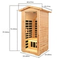 thumbnail image 4 of 1 Person Outdoor Home Far Infrared Sauna, 1560W Old Fir Outdoor Infrared Sauna Dry Sauna with Color Lighting & Bluetooth Speaker Reading light & Touch control for Backyard, 4 of 12