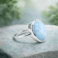 thumbnail image 6 of JAY JOOLS Natural Larimar Ring - 925 Sterling Silver Statement Jewelry for Women, 6 of 6