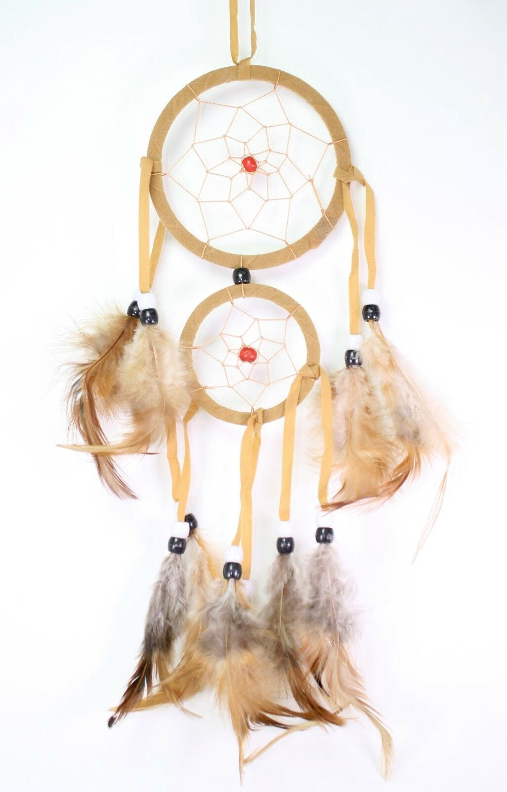 Smiling JuJu Dream Catcher Wall Hanging Decoration Feathers Large and Small Size Variety Color, Handmade(Set of 3)