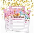 thumbnail image 2 of Darling Souvenir Pink Birthday Invitation Card 28 Pcs Fill or Write In Blank Invites Printable Party Supplies 5 x 7 Inches, 2 of 5