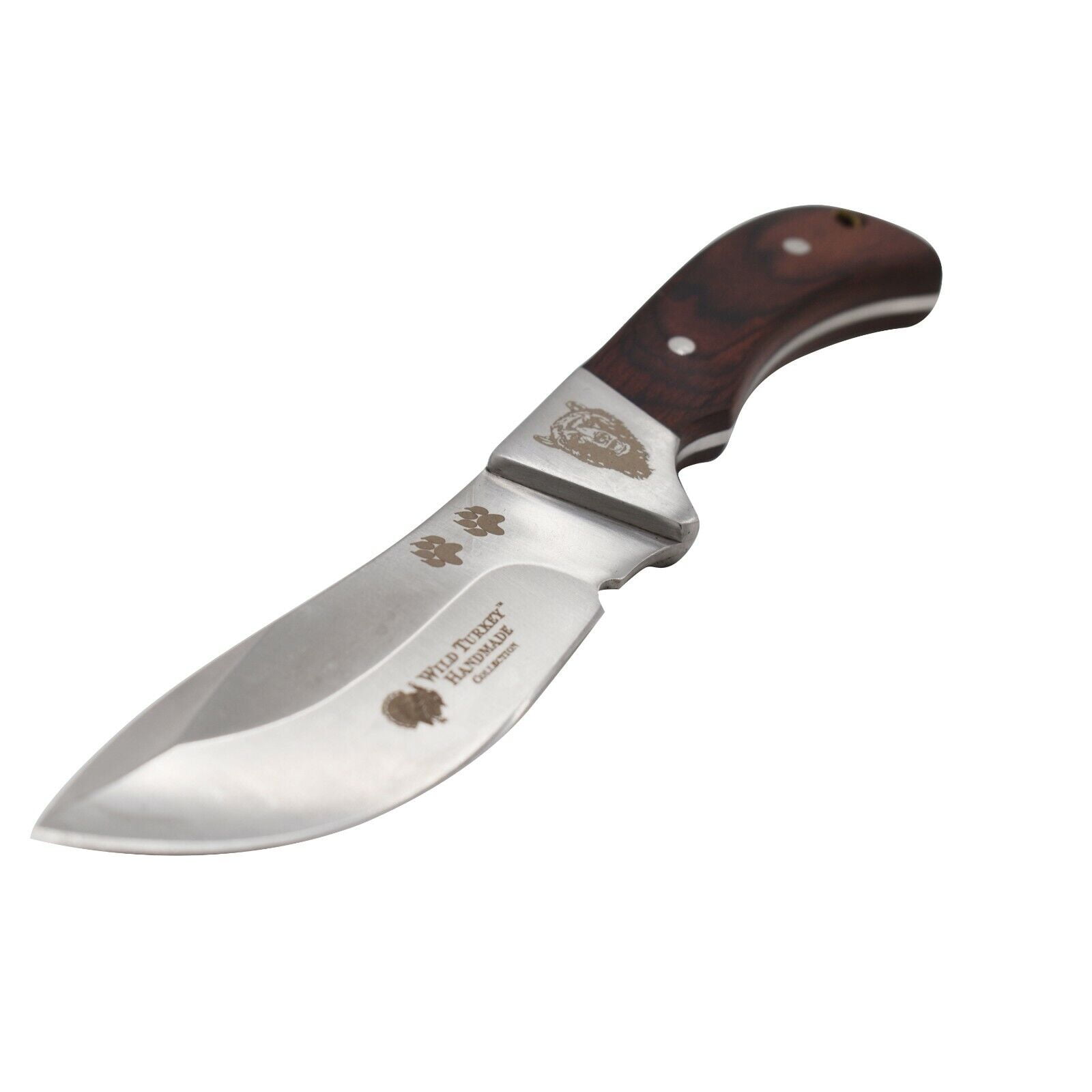 Wild Turkey Handmade 8'' Wildlife Collection Fixed Blade Hunting Knife w. Sheath