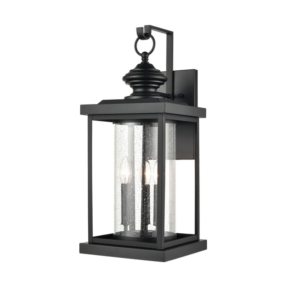 Atlas Lighting and Home 3-Light Rectangular Lantern Outdoor Wall Sconce - 23" - Matte Black