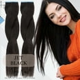 thumbnail image 3 of Benehair 100% Human Hair Extensions Tape In Hair Invisible Skin Weft Real Remy Human Hair Straight Hair 20 Pieces Thick Glue Stick Tips 12"-24" Black Brown Blonde Balayage Highlight, 3 of 13