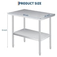 thumbnail image 2 of Bingirl 24 x 60 in Stainless Steel Prep Table with Rounded Corners Ultra-Thick Commercial Grade Adjustable Undershelf Heavy Duty 660 Lbs Countertop Load for Commercial and Outdoor Use, 2 of 7