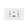 thumbnail image 1 of White Italy Chile Outlet with USB Smart Type-c Fast Charging,Dual USB Wall Socket Chile Plugs Plastic Panel Light Switch Sat TV, 1 of 5