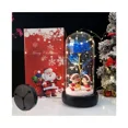 thumbnail image 3 of Caja de música con forma de rosa navideña, luz de cúpula de cristal, regalo de rosa artificial, regalo único para novia, color azul, 3 of 5