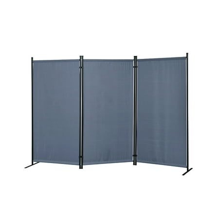 Indoor Room Dividers And Screens Galaxy Gray Indoor/Outdoor 3-panel Room Divider with Metal Tubing Frame and Water Resistant Fabric ()