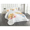 thumbnail image 3 of Ambesonne Cartoon Quilted Bedspread Set 3 Pcs, Modern Cartoon Characters, King Size, Multicolor, 3 of 5