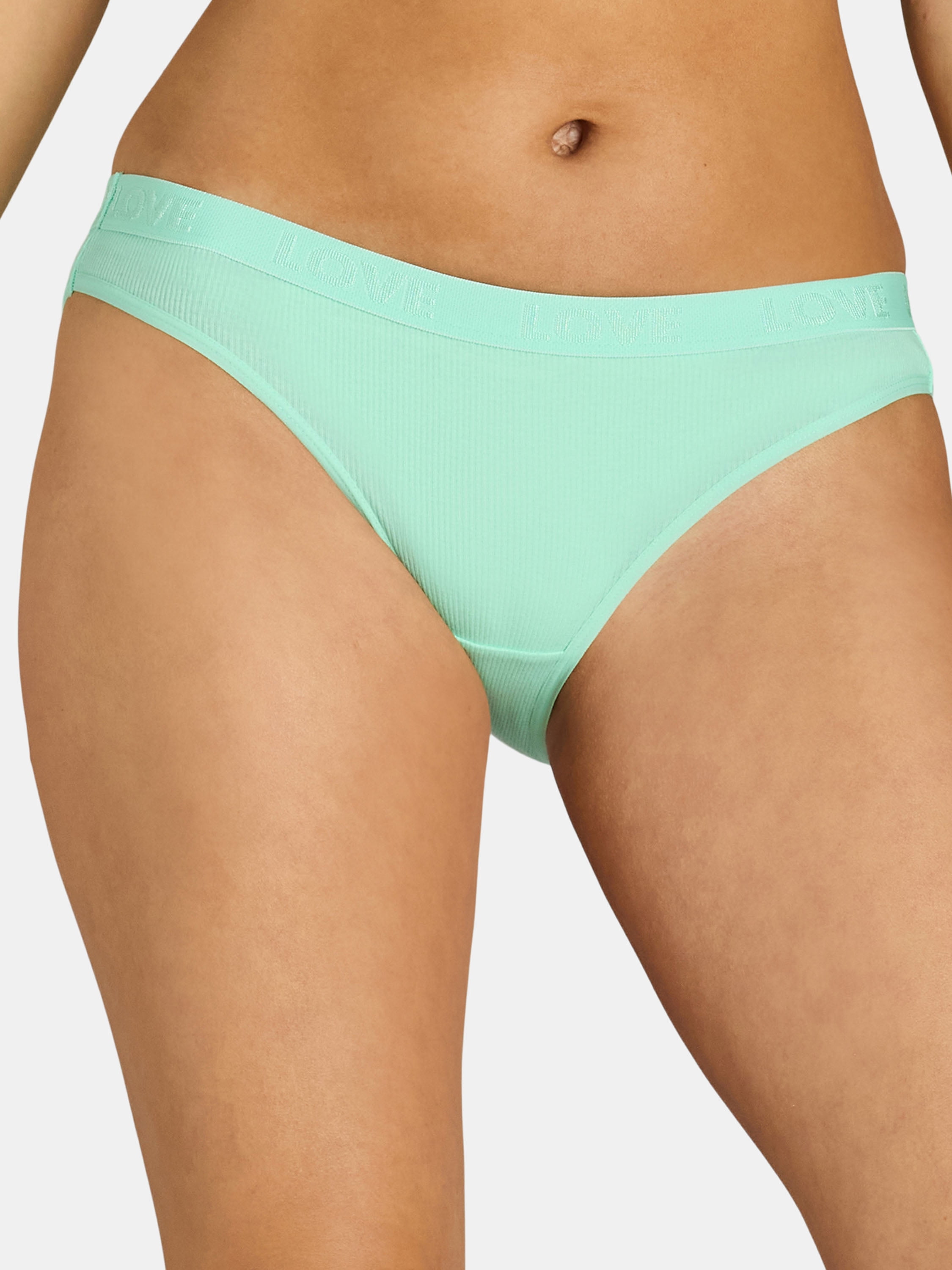 No Boundaries Women's Stretch Ribbed Bikini, Underwear 5 Pack XS-XXXL