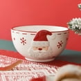 thumbnail image 2 of Piwvid Snowman Ceramic Candy Dish, Large Christmas Bowl for Holiday Table Decor, Party Serving Bowl for Wrapped Candy, Cereal, Dessert, Snacks, and French Fries, 2 of 6