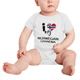 thumbnail image 2 of I Heart My Norwegian Grandma Norway Love Flag Infant Romper Baby Bodysuit (White, 12-18 Months), 2 of 5