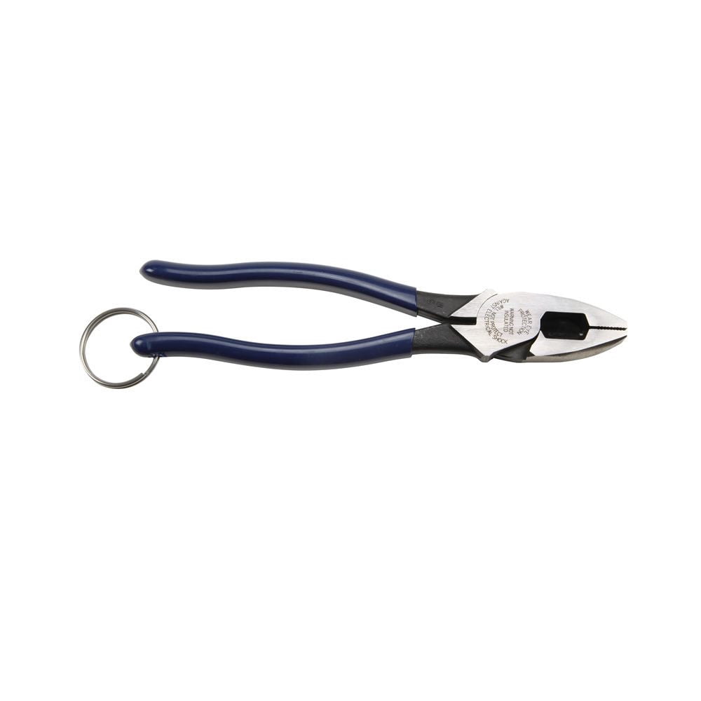 Klein Tools D213-9NETT High Leverage Side Cutter Pliers with Tether Ring
