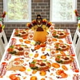 thumbnail image 3 of HOWAF 97Pcs Happy Thanksgiving Party Supplies Disposable Dinnerware, Turkey Maple Leaf Themed Plate, Cup, Napkin, Cutlery, Tablecloth for Thanksgiving Table Decoration Tableware, Serves 24 Guests, 3 of 7