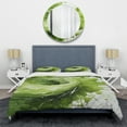 thumbnail image 3 of Designart "Whispering Abstract Spiral in Green and White IV" Abstract Spirals Bedding Covert Set - Abstract Green Modern Bed Set With 2 Shams, 3 of 5