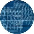thumbnail image 1 of Ahgly Company Indoor Round Abstract Blue Abstract Area Rugs, 5' Round, 1 of 6