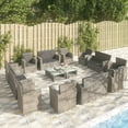 thumbnail image 1 of vidaXL 16 Piece Garden Lounge Set with Cushions Poly Rattan Grey, 1 of 5