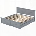 thumbnail image 6 of King Size Wooden Platform Bed - Four Storage Drawers & Support Legs, Gray, 6 of 16