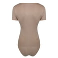 thumbnail image 5 of Lovskoo Short Sleeve Bodysuit for Women Tummy Control Shapewear Seamless Sculpting Thong Body Shaper Tops Jumpsuit Beige, 5 of 5