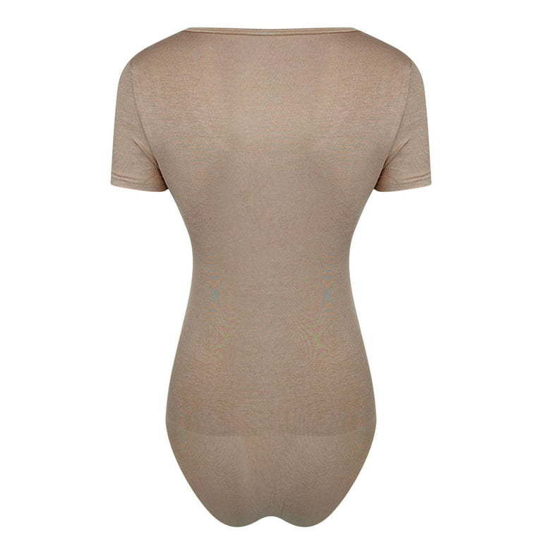 Seamless Short Sleeve Bodysuit for Women Tummy Control Shapewear