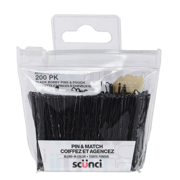 Scunci Savvy Value 200pk Black Bobby Pins, 200 PK BOBBY PINS