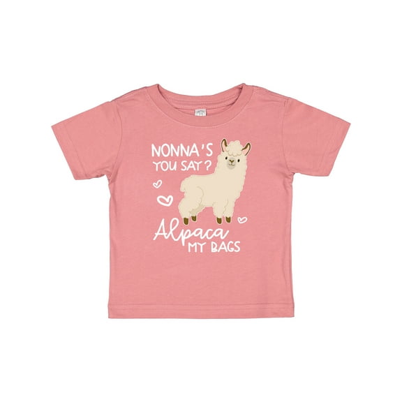 Inktastic Nonna's You Say Alpaca My Bags Boys or Girls Baby T-Shirt
