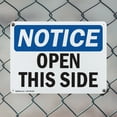 thumbnail image 5 of (2 Pack) Open This Side OSHA Notice Sign 14 Inch X 10 Inch Indoor / Outdoor Rust-Free Aluminum Metal Signs for Workplace, Workshop, and Construction Site, Made in the USA, 5 of 8