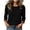Black, variant on Ribbed Knit 3/4 Sleeve Tops for Women Crew Neck Brushed Pullover Solid Color Thin Layer Fall Winter Casual Blouses Tops