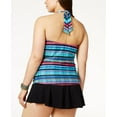 thumbnail image 3 of Profile by Gottex Plus Women's V-Neck Cozumel Halter Tankini Top, Multi, 20W, 3 of 3