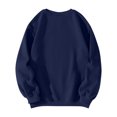 thumbnail image 5 of WTOBBY Women's Solid Color Round neck Sweatshirt Long Sleeve Casual Loose Fit Fleece Pullover Top Fall Fashion Wear for Daily Activities,Navy M, 5 of 5