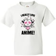 thumbnail image 3 of Inktastic I Really Love Anime with Cute Anime Cat and Hearts Youth T-Shirt, 3 of 5