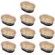 thumbnail image 5 of Taza para hornear pasteles, 10 piezas desechables de papel de aluminio con forma ovalada para hornear pasteles, moldes para magdalenas, tazas con tapas, accesorio de cocina2 # negro) Khall 3.1182E+12, 5 of 6