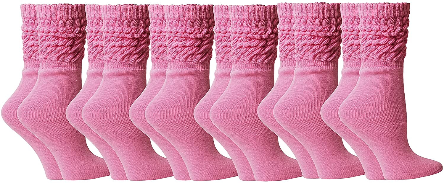 6 Pack Yacht & Smith Scrunch Socks for women Cotton Slouch Sock,Ladies Scrunchy Slouchy Boot