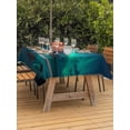 thumbnail image 3 of Outdoor Tablecloth with Umbrella Hole for Patio/Picnic/Party/Camping, Teal Blue Mountain Waterproof Table Cloth Rectangle Table Cover Washable, Modern Art Waves Seaside (60"x 84"), 3 of 9