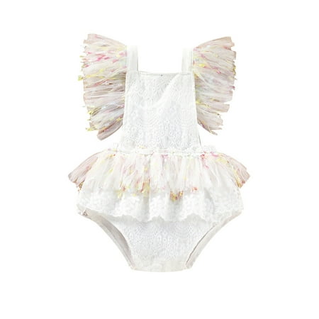 

adviicd Baby Girl Summer ClothesBaby Girls Romper Sunsuit and Dress White 12-18 Months