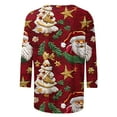 thumbnail image 5 of Luxalzxs Women Plus Size Merry Christmas Shirt Oversized Xmas 3/4 Sleeve Casual Crewneck Holiday Blouse Tee Shirts, 5 of 5