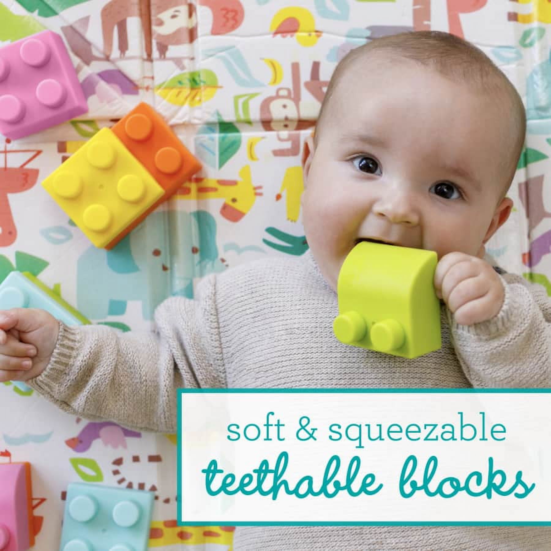 Infantino Super Soft 1st Building Blocks Activity Station, Multicolor