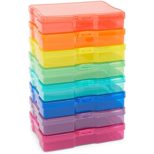 17 Pcs Plastic Photo Storage Box Organizer Container for 4x6 in Picture, 16 Inner Cases