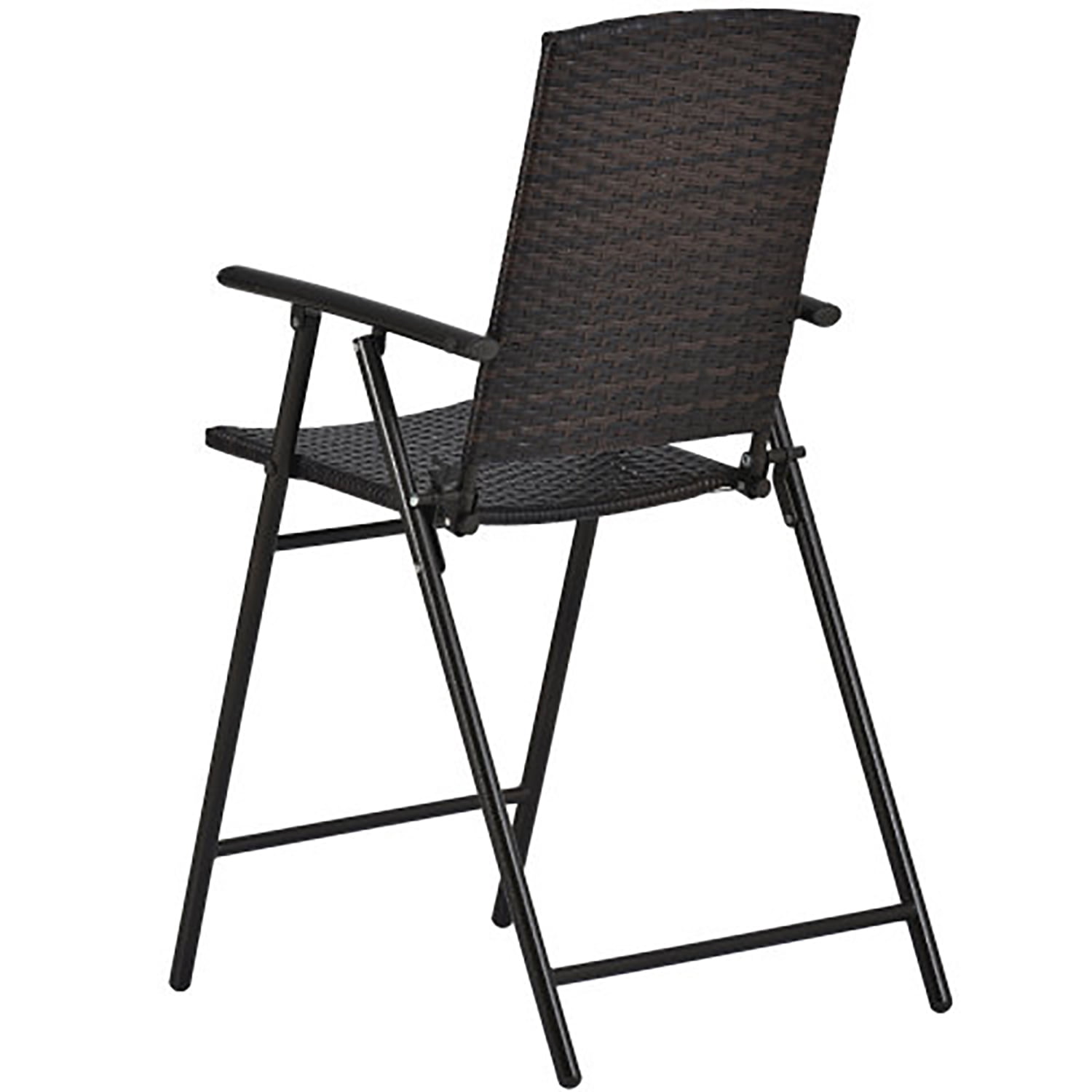 Kadyn Outdoor Patio PE Wicker 5 Piece Counter Height Dining Table Set with Umbrella Hole and 4 Foldable Chairs, Dining Table Set Glass Dining Table Set, Brown Kadyn Outdoor Patio PE Wicker 5 Piece Counter Height Dining Table Set with Umbrella Hole and 4 Foldable Chairs, Dining Table Set Glass Dining Table Set, Brown