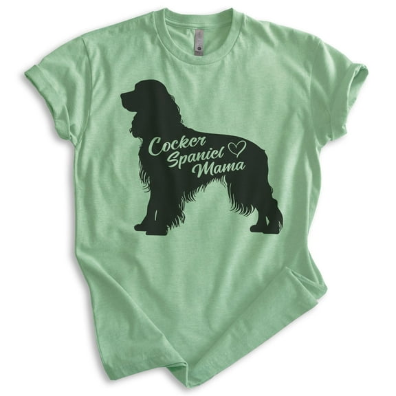 Cocker Spaniel Mama T-shirt, Unisex Women's Shirt, Cocker Spaniel Owner, Best Dog Mom Gift, Heather Apple Green, Medium