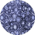 thumbnail image 1 of Ahgly Company Indoor Round Oriental Blue Traditional Area Rugs, 7' Round, 1 of 4