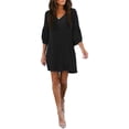 thumbnail image 2 of Womens Dresses for Wedding Guest Short Sleeve Tunic Dress V Neck Casual Loose Flowy Swing Shift Dress, 2 of 7