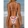thumbnail image 3 of HaiiMeid Women's Two Piece Swimsuits Floral Print Triangle Bikini Sets for Women High Cut Bathing Suit, 3 of 4