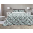 thumbnail image 1 of Vintage Comforter & Sham Bedding Set, Royal Flower Arrangements Swirling Branches and Leaves, 3 pcs Duvet Set Microfiber Filling Quilt, 5 Sizes, Seafoam Rosewood, by Ambesonne, 1 of 4
