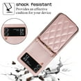 thumbnail image 6 of Feishell for Samsung Galaxy Z Flip3 Crossbody Zipper Wallet Case,for Women Men,Premium PU Leather Shockproof Magnetic Clasp Credit Card Slots Phone Case with Shoulder & Wrist Strap,Rosegold, 6 of 8